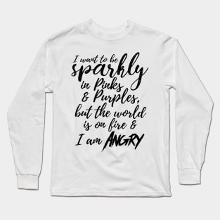 I want to be Sparkly - Black text Long Sleeve T-Shirt